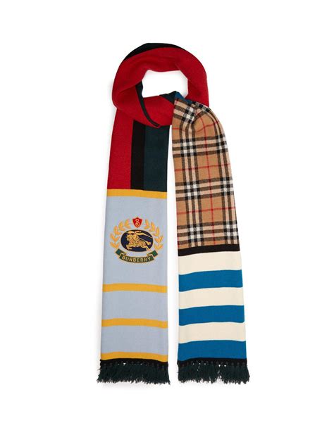 burberry knight-embroidered cashmere-blend scarf|B Shield Wool Brewed Protein™ Cashmere Blend Scarf in Knight .